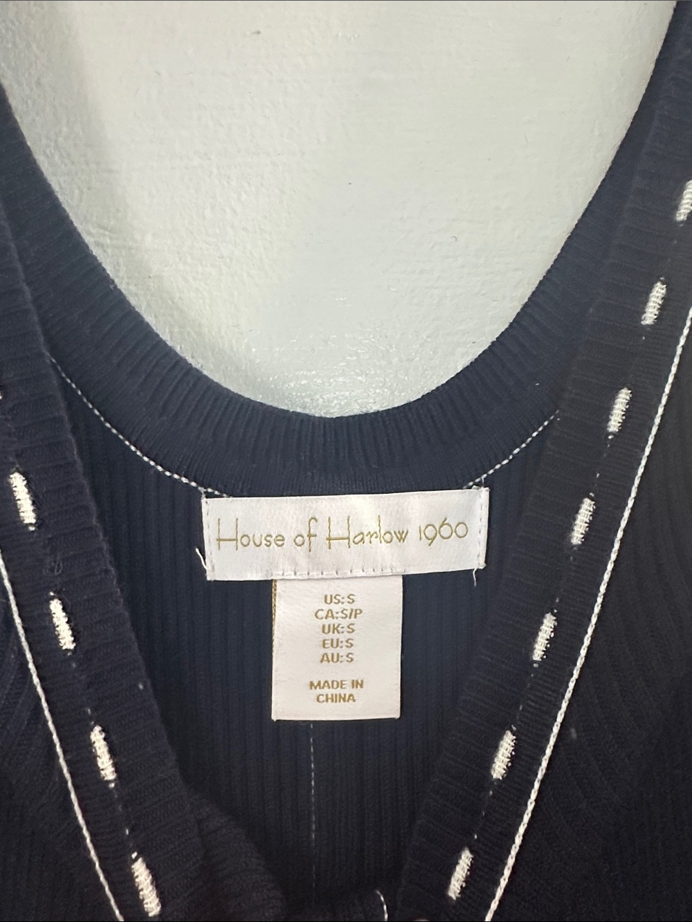 House of Harlow 1960 Black Sleeveless Maxi Dress with White Stitching - Picture 3 of 3